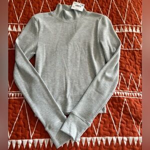 Mock-Neck Cropped Henley